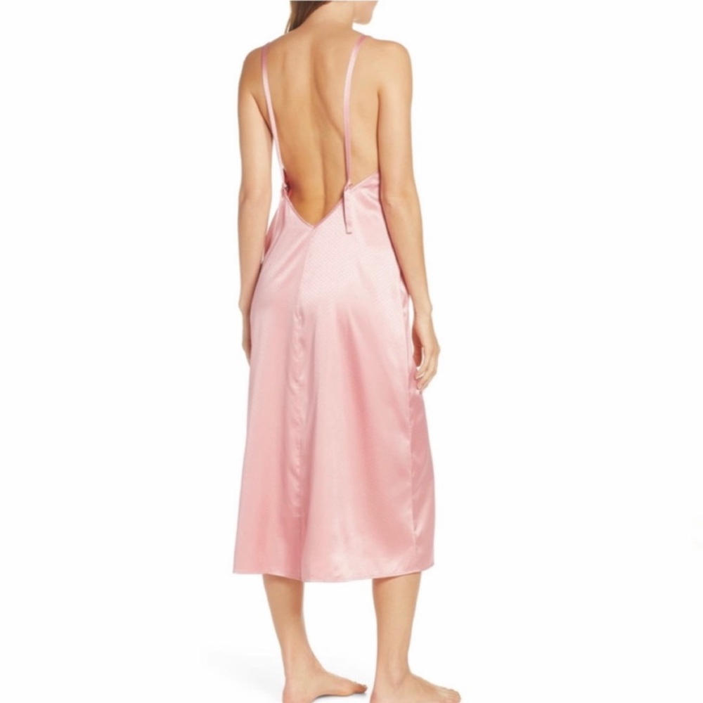 NEW SOMETHING NAVY PINK MIDI SLIP DRESS - Picture 7 of 9
